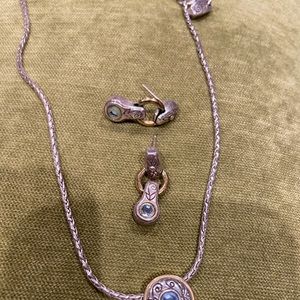 Brighton Necklace & Earrings w/ blue topaz